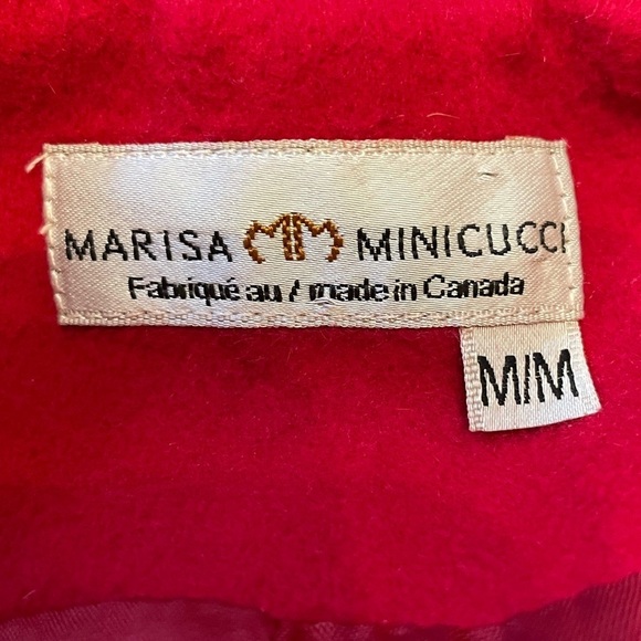 RARE Designer Vintage Marisa Minicucci Virgin Wool Angora Cashmere Red Jacket - Picture 2 of 8